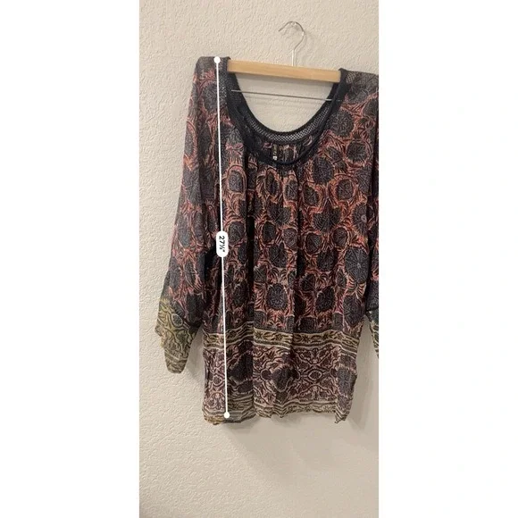 Plenty By Tracy Reese Women Black Long Sleeve Blouse size M - Picture 2 of 5